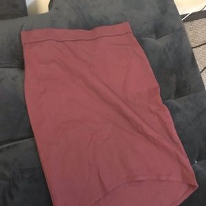 Maroon high low forever 21 pencil skirt